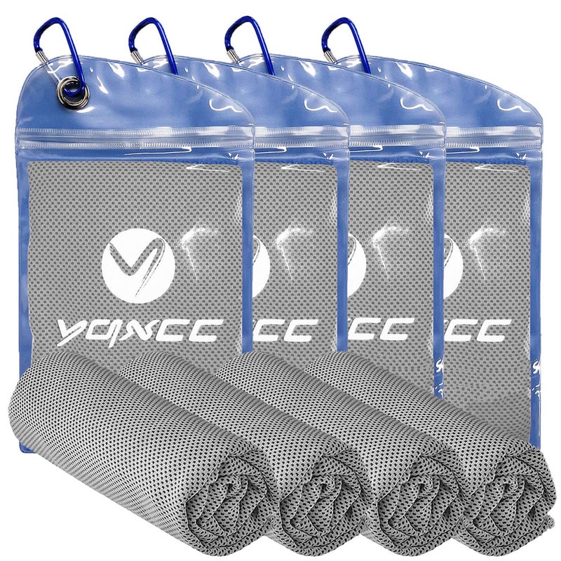 YQXCC Cooling Towels | 4 Pack 47""x12"" | Ice Cool for Neck | Microfiber Soft Breathable Chilly | for Yoga  Sports  Golf  Gym  Camping  Running  Fitness  Workout & More Activities - Image 1